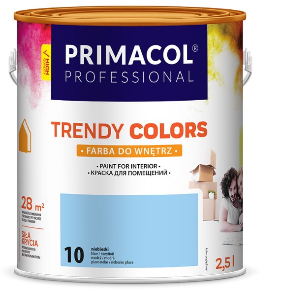 Farba akrylowa Trendy Colors 2,5 l mat niebieski do ścian i sufitów